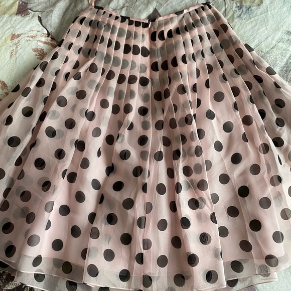 Pink and Brown Polka Dot A-Line Skirt - Picture 3 of 3